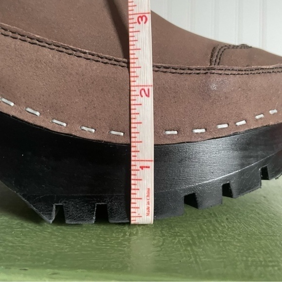 NWT Swedish Hasbeens TRAIL BOOTS in Brown/Black Nubuck w Wooden Heels - Picture 13 of 15
